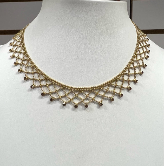 Givenchy Lace Pattern AB Aurora Borealis Crystals Necklace & Bracelet Set