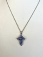 Sterling Silver Tanzanite Cross Pendant Necklace Chain New JTV