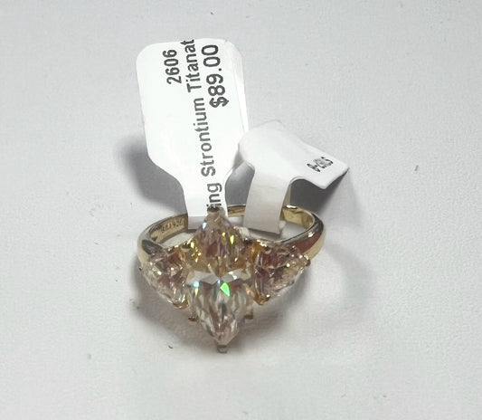 Sterling Strontium Titanate Ring Size 8 JTV New w/ Tags
