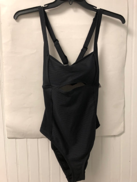 Black All in Motion Swimsuit womens swimwear