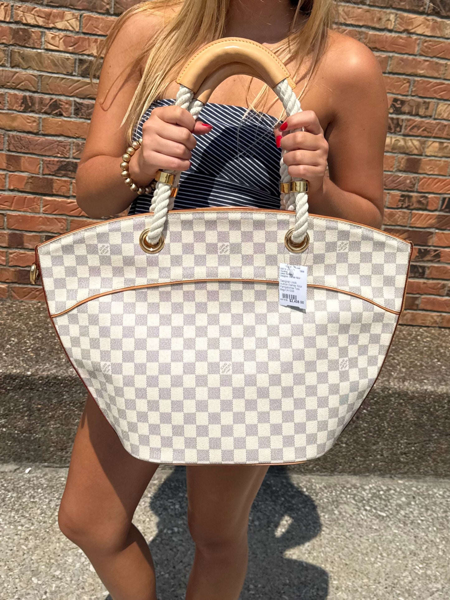 Designer Louis Vuitton Damier Azur Handbag