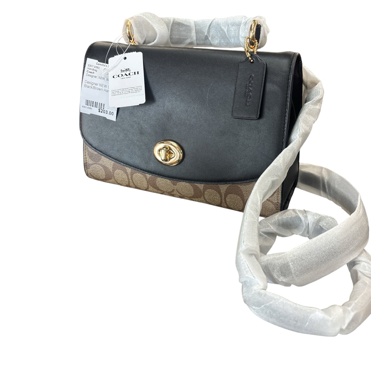 Designer NEW Coach Black/Brown Handbag