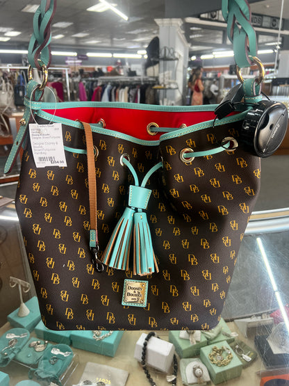 Designer Dooney & Bourke Brown/Turquoise Handbag