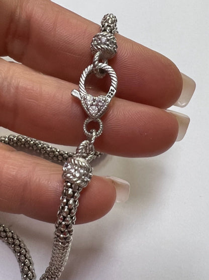 Judith Ripka 925 Sterling Silver Tassel 36" Necklace Diamonique Verona Lariat