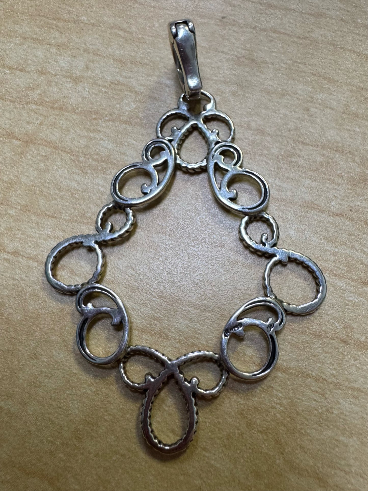 Carolyn Pollack Sterling Silver Pendant Flip Bail Enhancer 3" x 2"