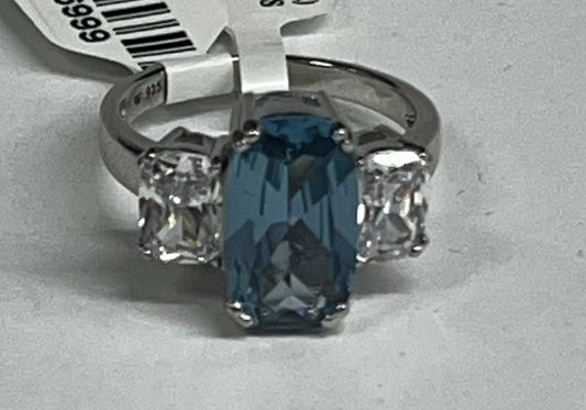 Sterling Silver Bella Luce Blue White CZ Ring Size 9 New JTV 5.59 ct tw