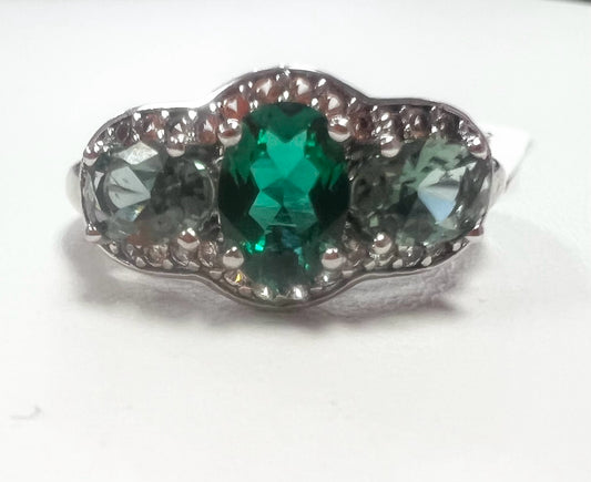 Sterling Silver Gemstone Ring New w/ Tags JTV Size 8