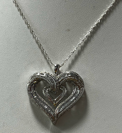Sterling Silver CZ Necklace Pendant Chain New JTV