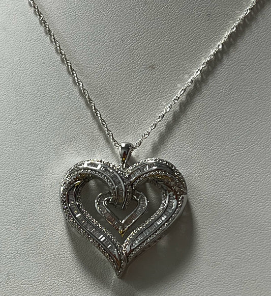 Sterling Silver CZ Necklace Pendant Chain New JTV