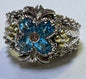 Barbara Bixby 18k Yellow Gold & Sterling Silver Blue Topaz Ring Size 10