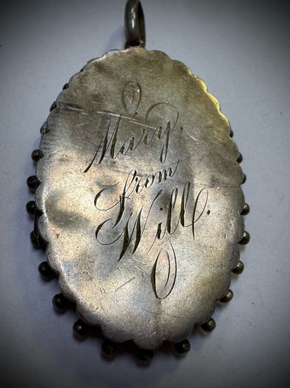 Victorian Sterling Silver Locket 2.25"