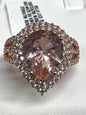 Rose over Sterling Silver Pink CZ SZ 8 New w/ Tags JTV