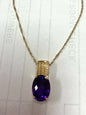 Gold Over Sterling Amethyst Pendant & Chain JTV New
