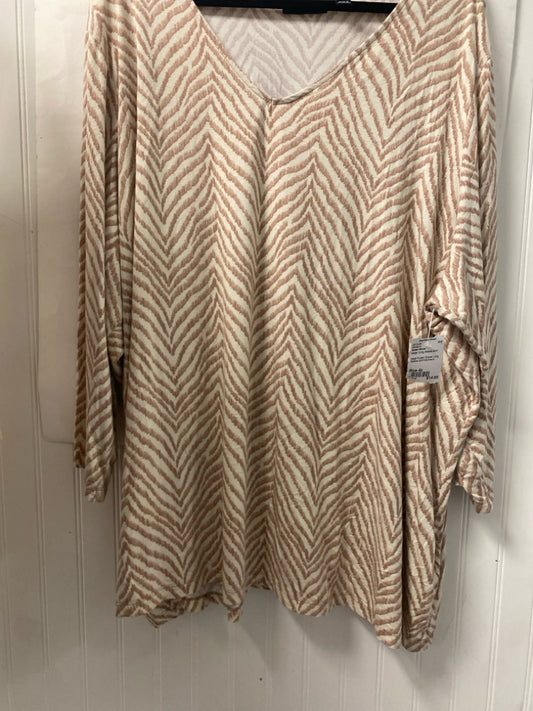 beige Susan Graver Long Sleeve Shirt Women's