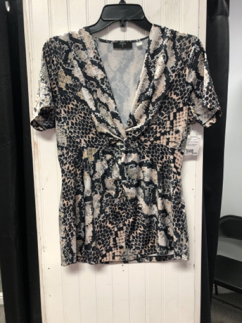 Snake Print Tahari Short Sleeve Shirt Women's