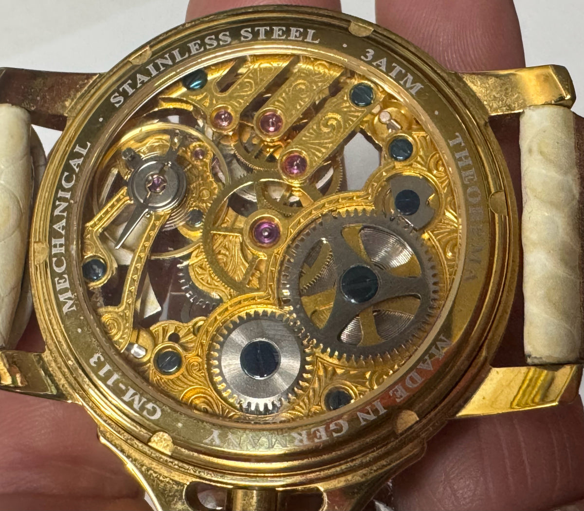 Lagos by Theorema Watch GM-113 Skeleton Dial 44mm Bo & Papers 17j Mechanical