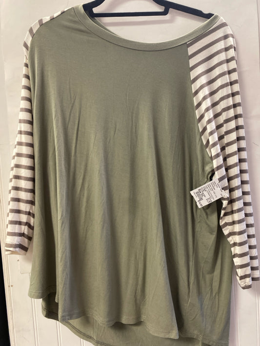 Green Stripe Chris & Carol NEW Long Sleeve Shirt Women's