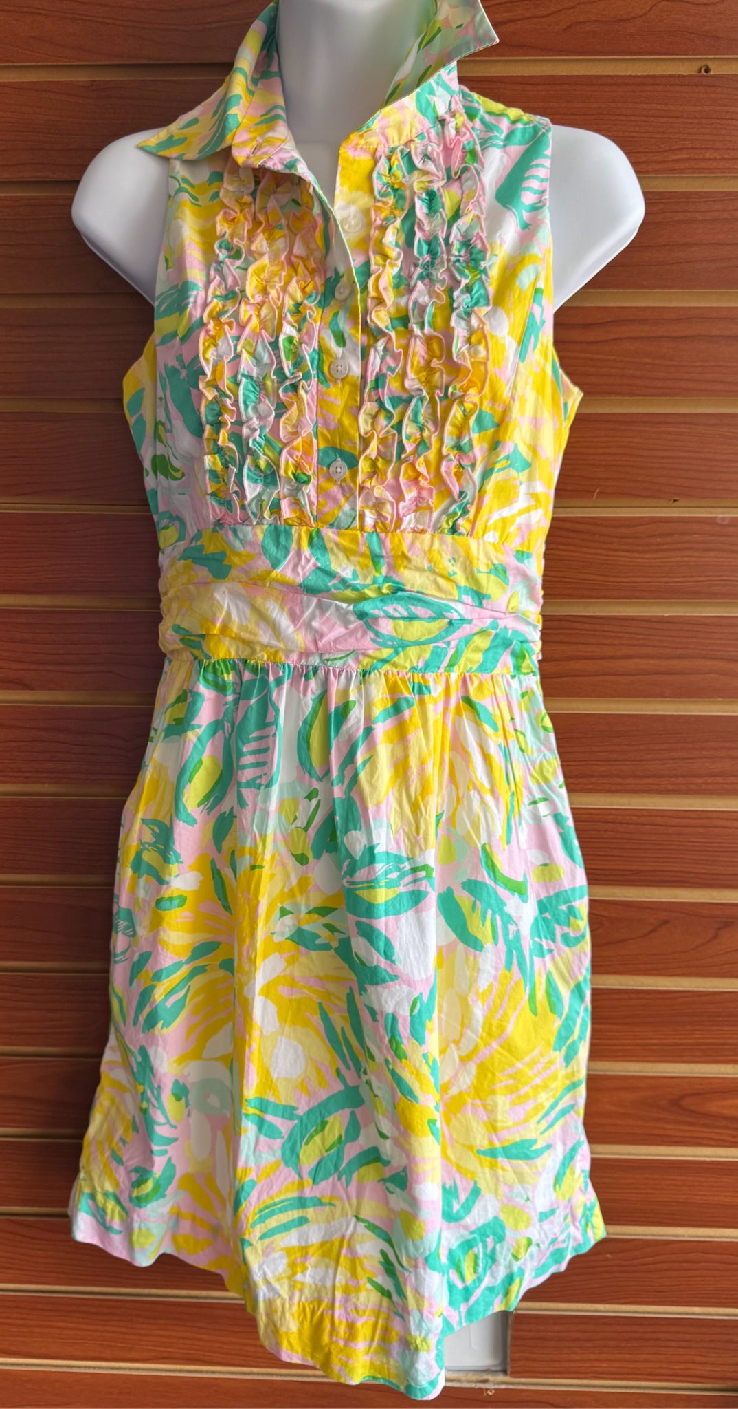 Yellow Print Lilly Pulitzer BOUTIQUE Dress Women's
