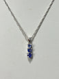 Sterling Silver Tanzanite Pendant & Necklace Chain JTV New