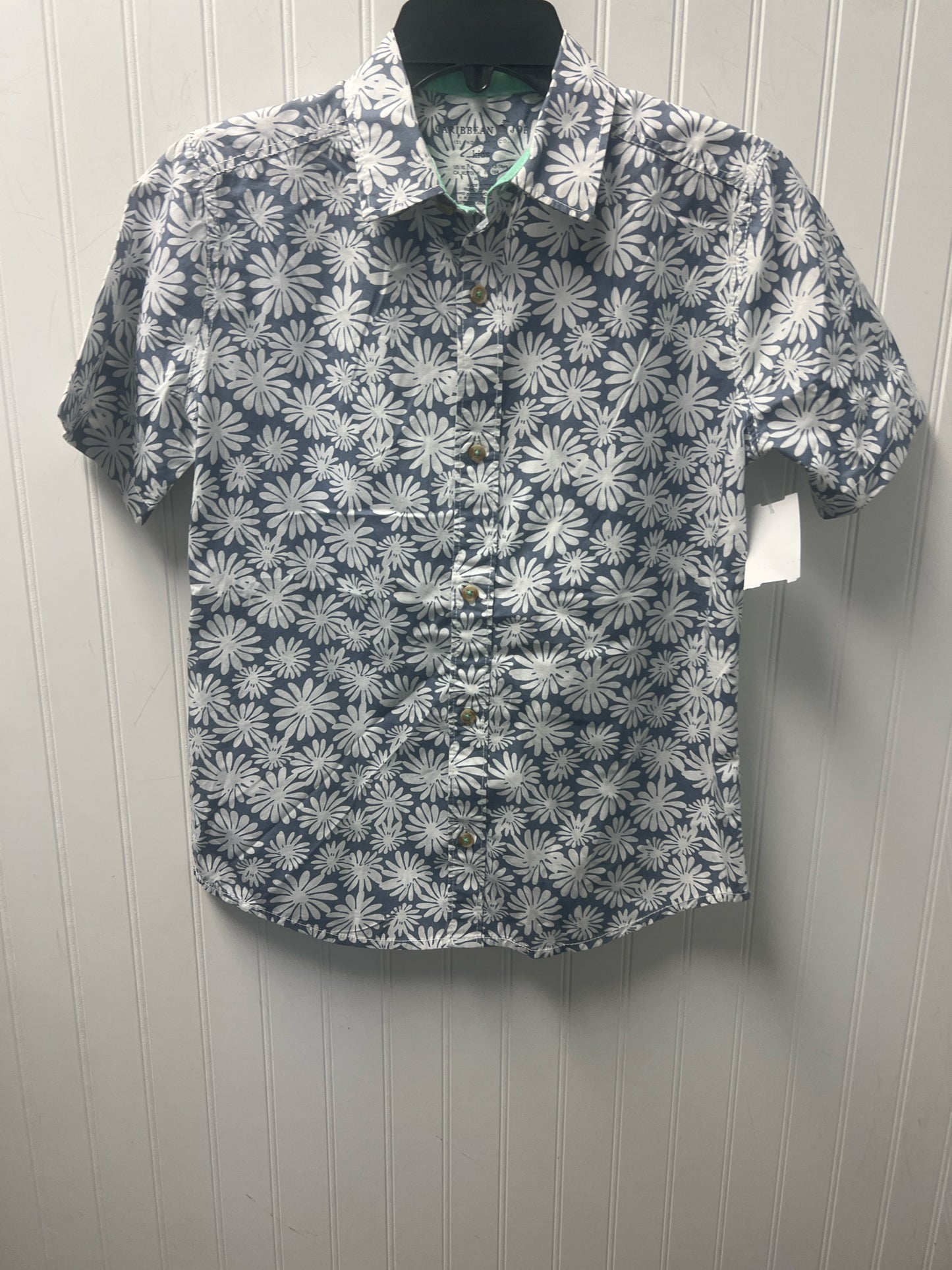 Blue/White Caribbean Joe Short Sleeve Shirt Boys
