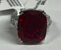 Sterling Silver Red White CZ Ring New JTV Size 8