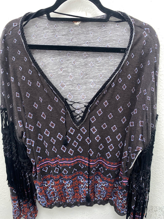 Black Free People Long Sleeve Shirt Women's