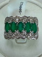 Sterling Silver Emerald Ring Siz e 8 JTV