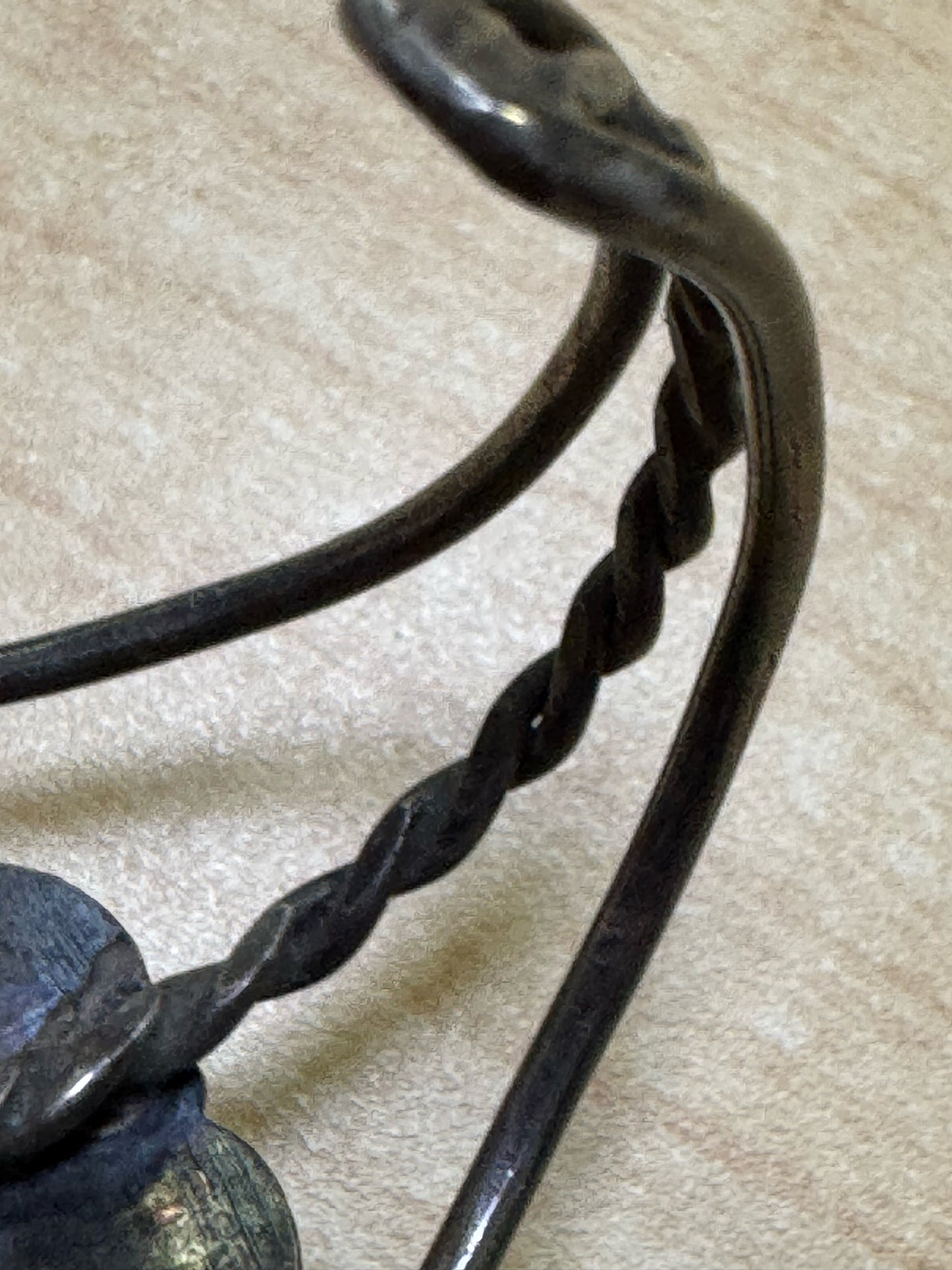 Vintage Sterling Silver Stamped Turquoise Concho Cuff Bracelet