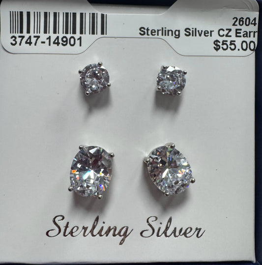 Sterling Silver CZ Earrings New JTV