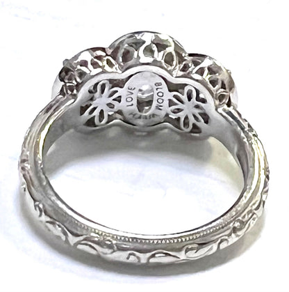 Tacori CZ Cubic Zirconia Ring 925 Sterling Silver Bloom With Love Size 8