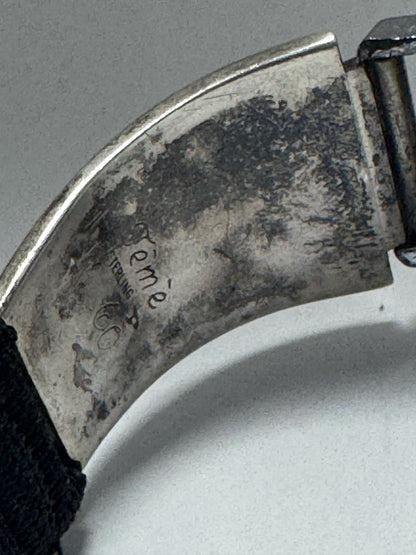 Teme Sterling Silver Inlaid Watch Band Tips Zuni MOP & Turquoise