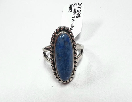 Carol Felley Lapis Ring Sterling SIlver Size 7.5