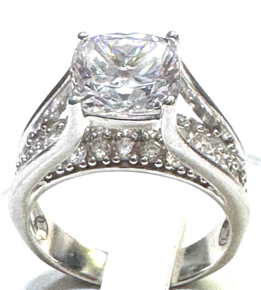 Sterling Silver CZ Ring Size 9.75