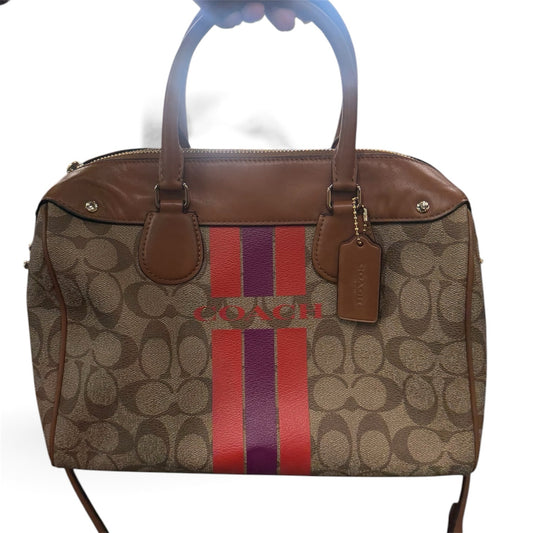Designer Coach Beige/Multi-color Handbag