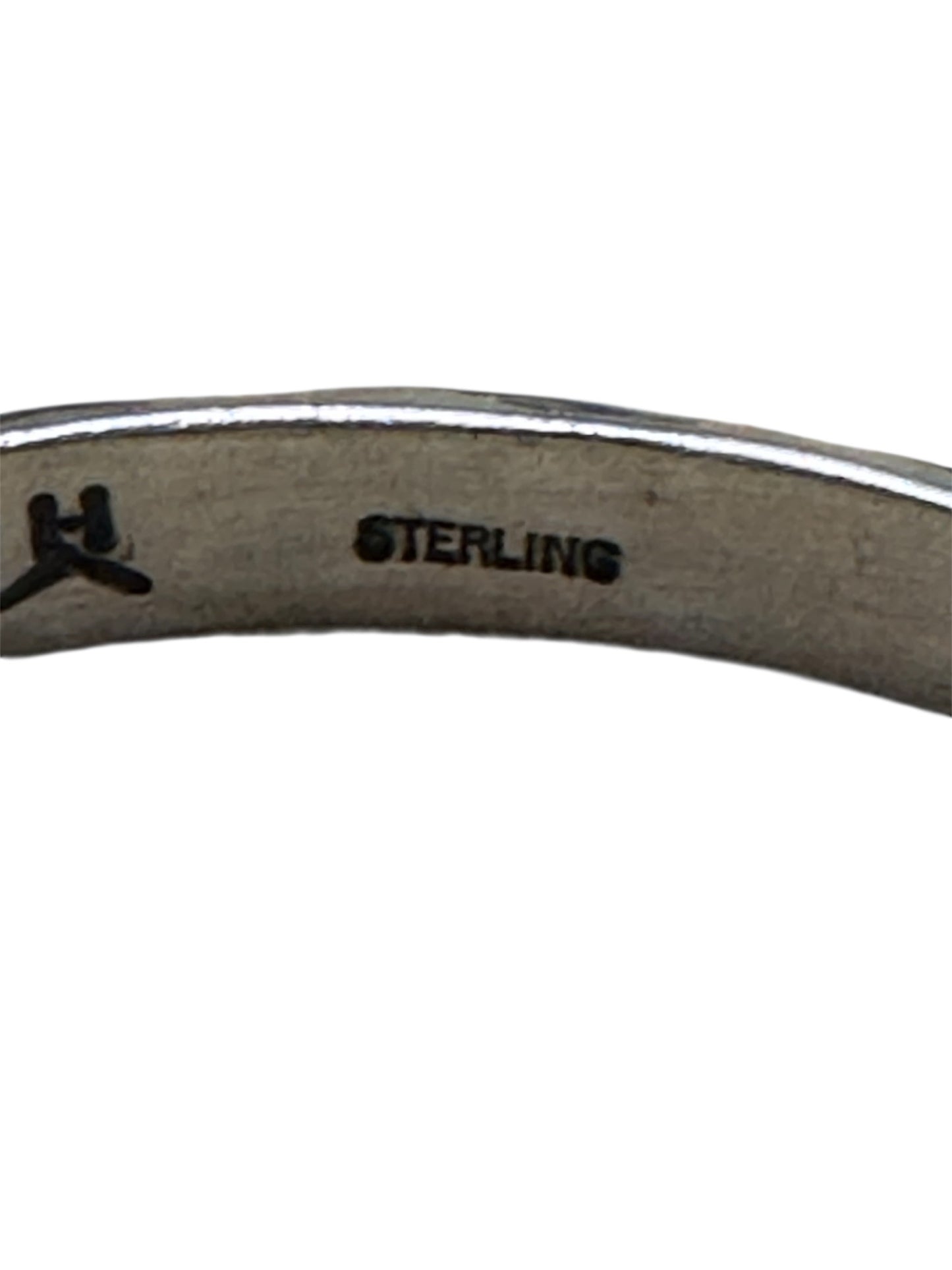 GW Sign Sterling Silver Knife Edge Native American Navajo Cuff Pictoral Bracelet