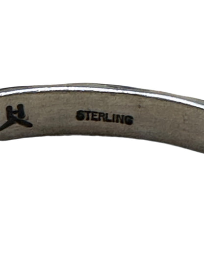 GW Sign Sterling Silver Knife Edge Native American Navajo Cuff Pictoral Bracelet