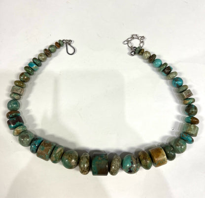 Jay King Mine Finds Sterling Silver Turquoise Slab Necklace 18" -21" Adjustable