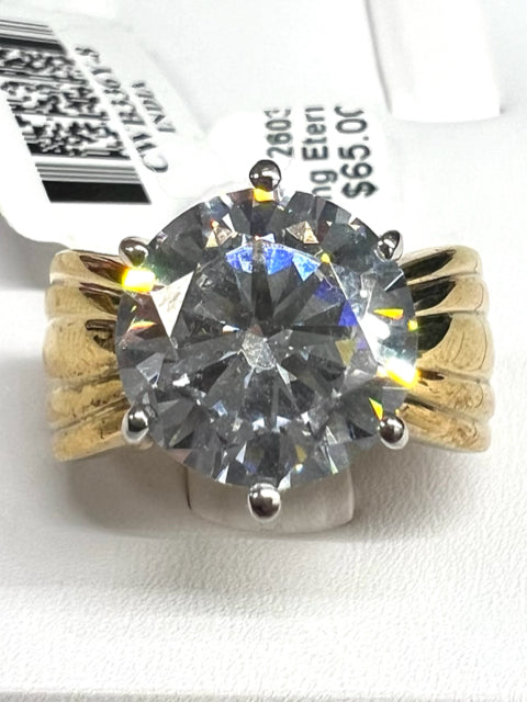Charles Winston Gold Over Sterling 11.93 ct Eterno Ring Size 8 Neww/ Tags JTV