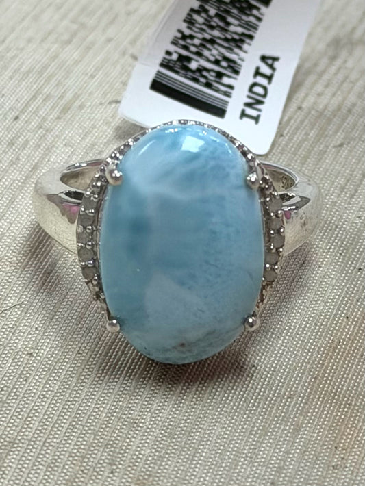 Sterling Silver Larimar Ring Size 8 New w/ Tags JTV