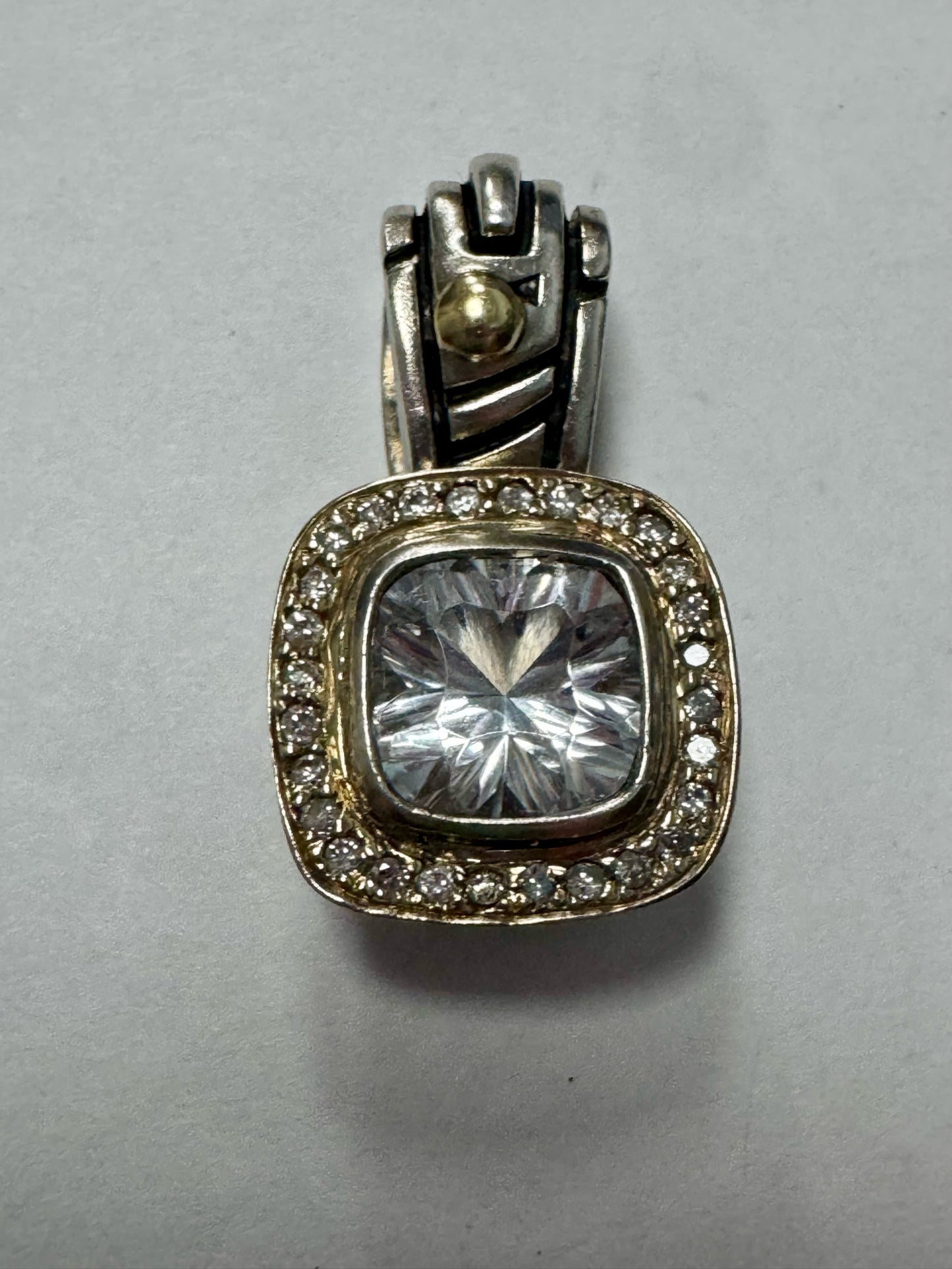 John Atencio 18k Gold & Sterling Silver Diamond Pendant Enhancer