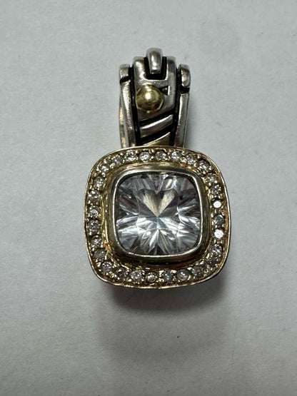 John Atencio 18k Gold & Sterling Silver Diamond Pendant Enhancer
