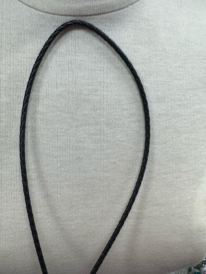 Sterling Silver Onyx Navajo Vintage Native American 1.5" x 1.25" Bolo Tie