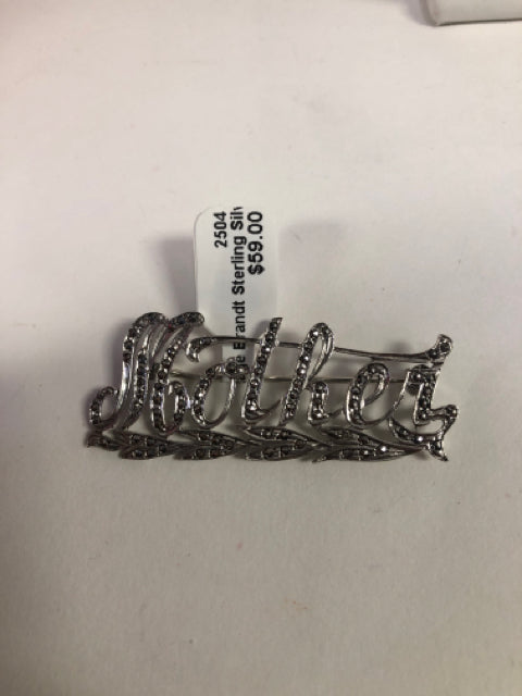 Vintage Brandt Sterling Silver Mother Pin