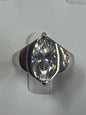Sterling Silver CZ Ring Size 8 Marquise Solitaire