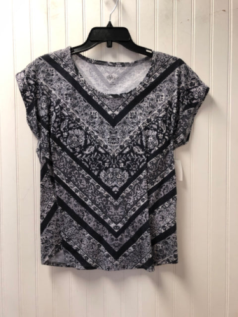 Gray Floral Style & Co. Short Sleeve Shirt Women's