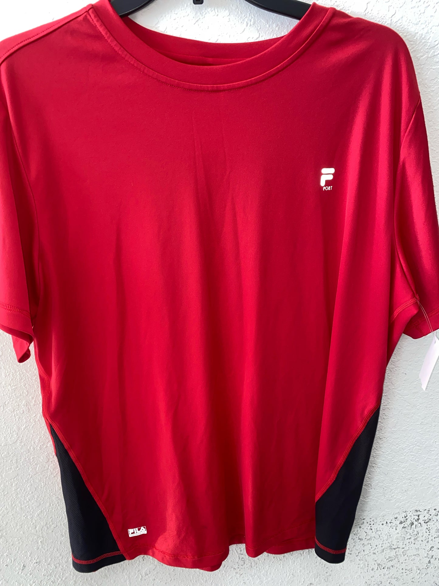 Red/Black Fila ACTIVE Short Sleeve Shirt Men's