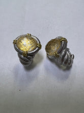 Load image into Gallery viewer, Judith Ripka Sterling Silver &amp; 14K Gold Clad &amp; Gold Leaf Doublet Earrings