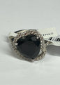 Sterling Silver Black Spinel ring Size 8 JTV New