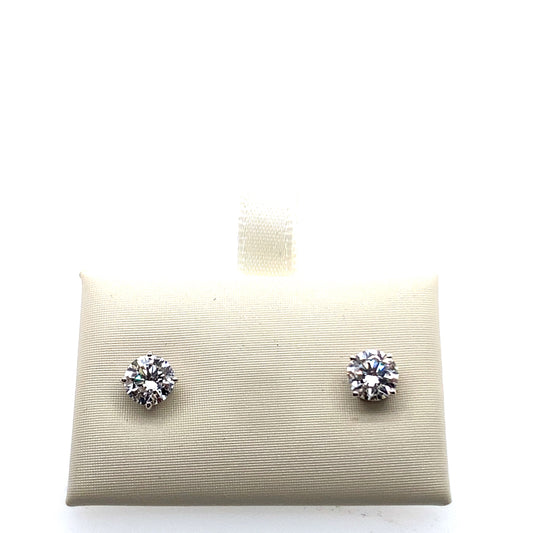 14kw 1 1/2 ct tw Lab Diam Earrings