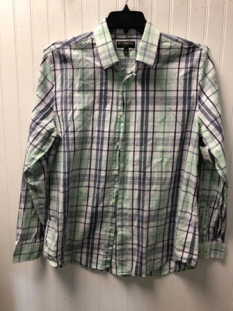 Blue & Green Plaid Express Long Sleeve Shirt Men's